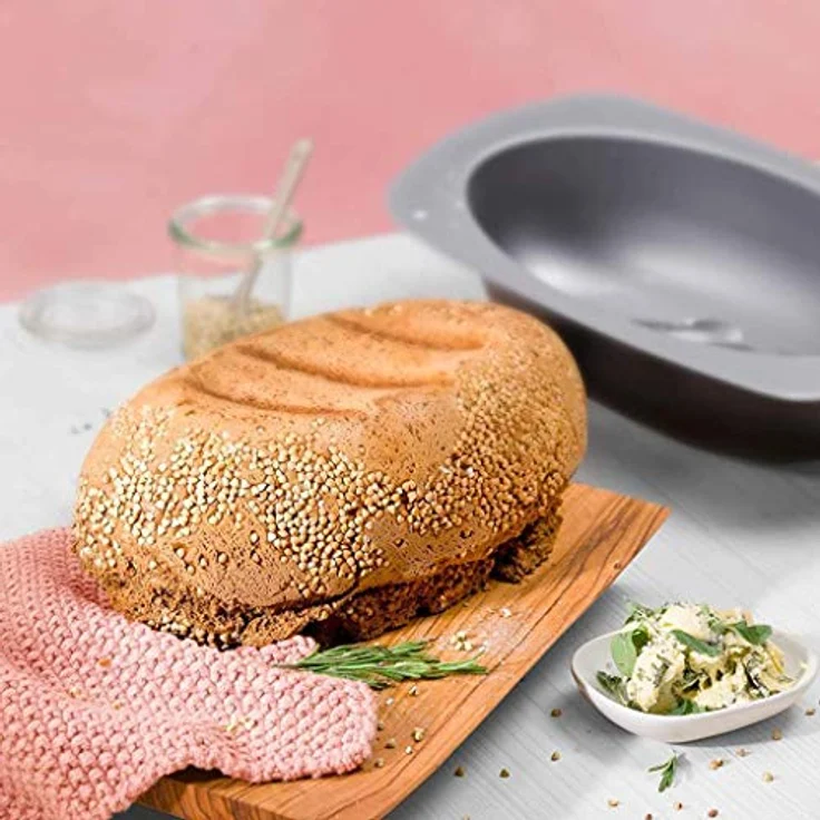 Kaiser Brot Back Form 32 cm Backblech, Brot, Oven, Oval, Anthrazit-Schwarz – Bild 5