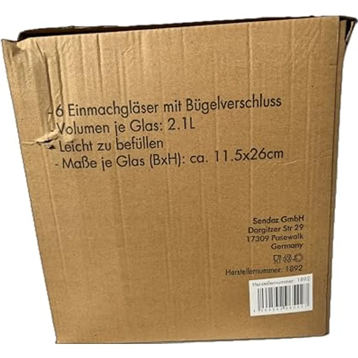 6 Einmachgläser 2 Liter mit Bügelverschluss 10 Etiketten Stift 6x Dichtung Vorratsglas Vorratsdose – Bild 3
