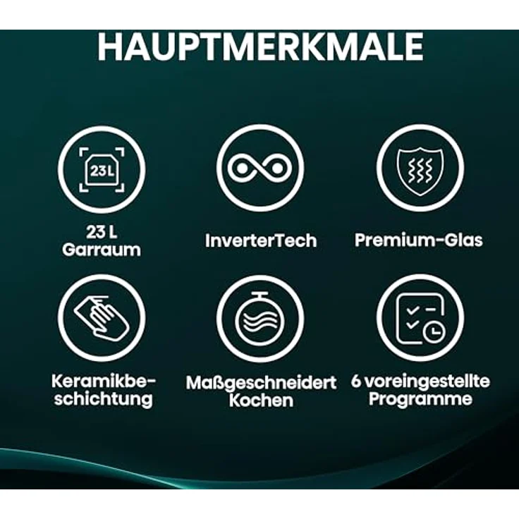 Hisense Mikrowelle H23MOBS4HI, Mikrowelle, 23 l, Schwarz, INVERTER-Technologie, 900 W, 10 Leistungsstufen – Bild 3
