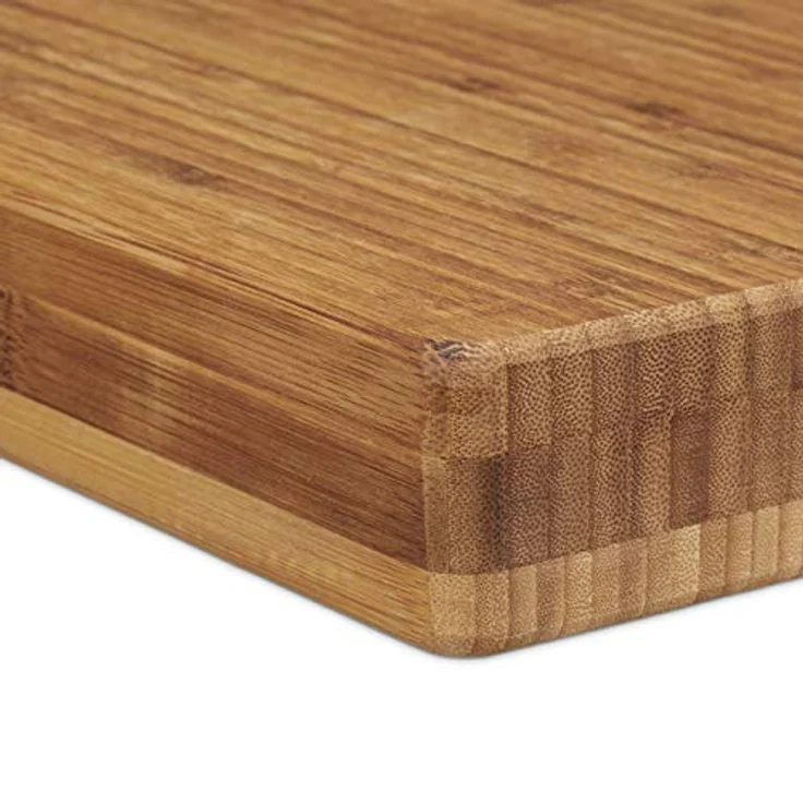 Relaxdays Hackbrett gestreift, Schneidbrett Bambus, pflegeleicht, HBT ca. 5,5 x 45 x 35 cm, massiver Hackblock aus Holz, Schneidebrett mit Griffmulden, geölt, natur – Bild 9
