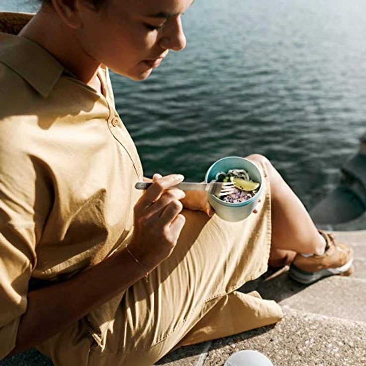 Mepal - Snackpot Ellipse - Praktischer Behälter zur Aufbewahrung & für Transport von Lebensmittel - Tiefkühltauglich - Spülmachinenfest - 500 ml - Vivid Blue – Bild 3