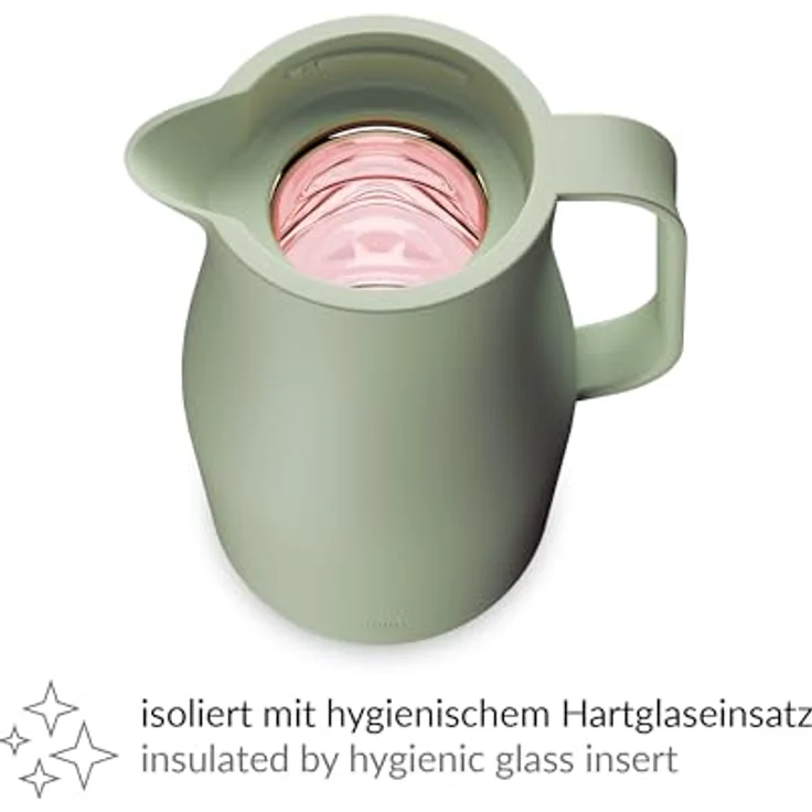 Alfi Isolierkanne ECONSCIOUS, 1 l, Hartglaseinsatz, Biokunststoff, 12h heiß & 24h kalt, Drehverschluss mit Druckknopf – Bild 3