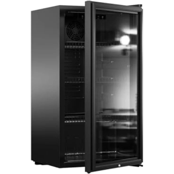 PKM Getränke- und Dosenkühler, freistehend, 90 Liter Nutzinhalt, schwarze Front, regelbares Thermostat, 2 - 18 °C Temperaturbereich – Bild 5