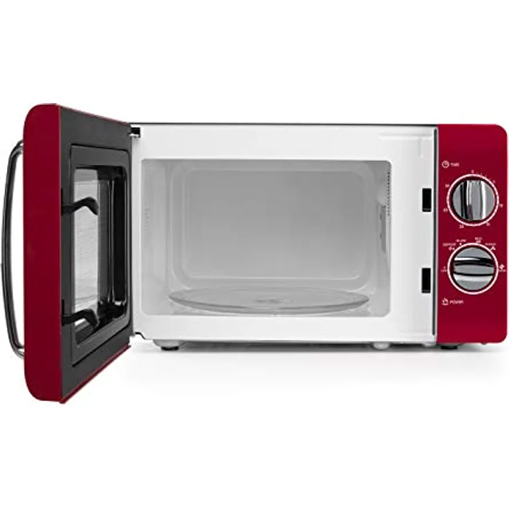 Orbegozo MI2020 - Mikrowelle mit 20 Liter Kapazität, 6 Leistungsstufen, Timer bis zu 30 Minuten, Vintage-Design, 700 W, Stahl, Rot – Bild 4