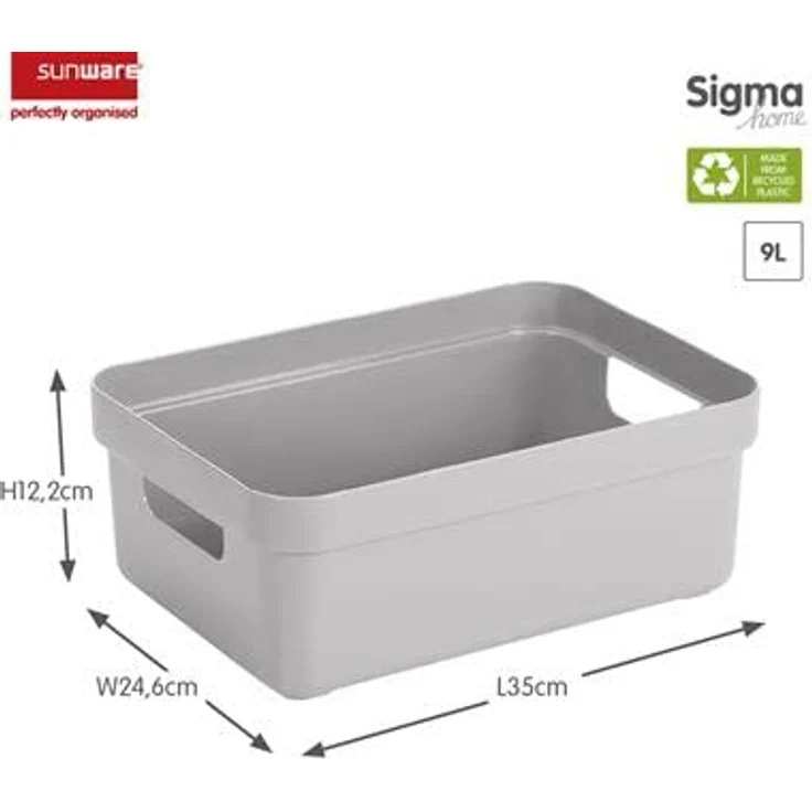 SUNWARE perfectly organised Sigma Home Aufbewahrungsbox 9L grau, modische Vorratsdose für Spielzeug und Handarbeiten – Bild 3