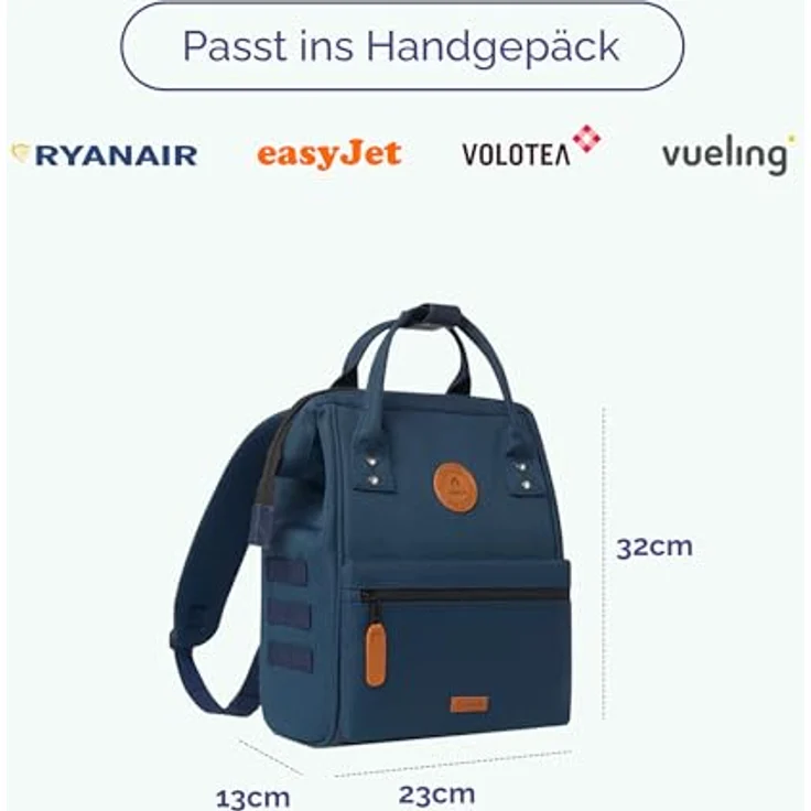 Cabaia Adventurer All Over Small City Rucksack, blau, 32 cm aus 100% Nylon, 23 cm x 13 cm – Bild 3