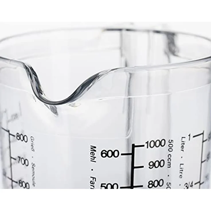 Westmark Back-Set, 4tlg. bestehend aus Rührschüssel (3,5L), Quirltopf (1L), Messkanne (1L) und Schaber/Kuchenlöser, Kunststoff, Weiß/Rot/Transparent, 315522E7 – Bild 5