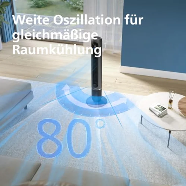 Philips 7000 Series CX7550/01, Smart Turmventilator mit Aromatherapie, Timer-Funktion, Fernbedienung, DC-Motor, Dunkelgrau/Metall (30 Watt) – Bild 8