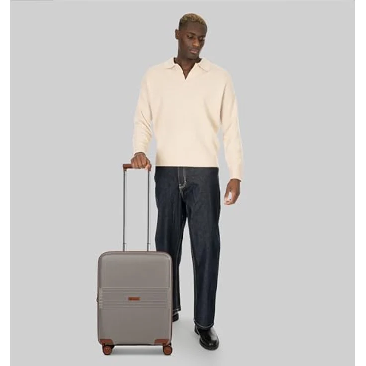 Farmhood Hartschalen Kabinen-Koffer, 40 x 22 x 55 cm, erweiterbar von 44 auf 50 Liter, ultraleicht mit 2,9 kg, gefertigt aus Strohfaser und Polypropylen – Bild 4