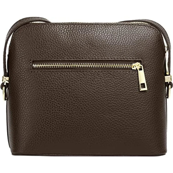 Cluty Umhängetasche, echt Leder, Made in Italy, goldene Details, quadratische Form, Höhe 18 cm x Breite 20 cm x Tiefe 4 cm – Bild 4