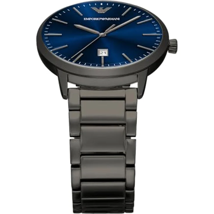 Emporio Armani AR11731, Herren 43 mm Gun-Metal Edelstahl Uhr mit blauem Sunray Zifferblatt und Quarzwerk – Bild 4
