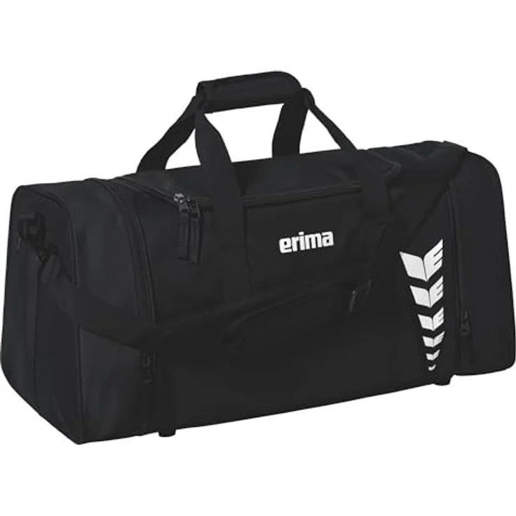 Erima SIX WINGS Sporttasche, große Sporttasche mit verstellbarem Schultergurt und Nassfach, schwarz – Bild 1