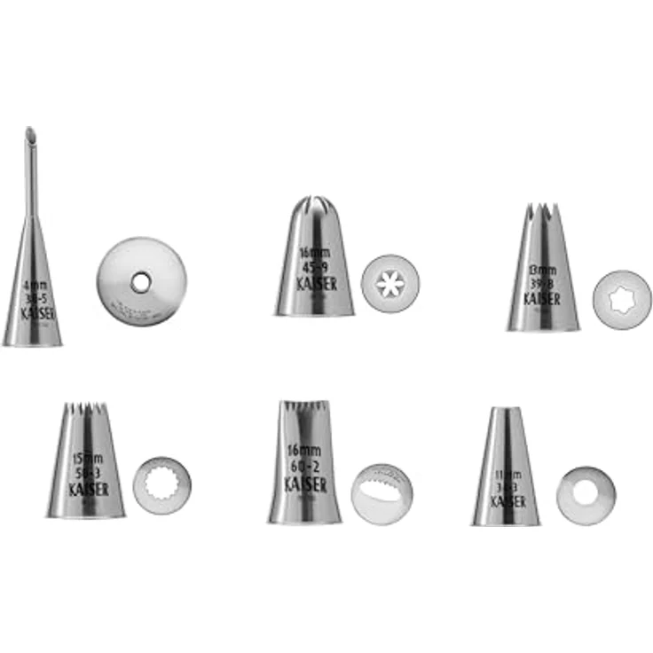 Kaiser Backformen Spritzbeutel Spritzbeutel-XL Set inkl. Fülltülle 4 mm, 8-TLG, rostfreier Edelstahl wiederverwendbar, ideal zum garnieren und füllen von Gebäck – Bild 2