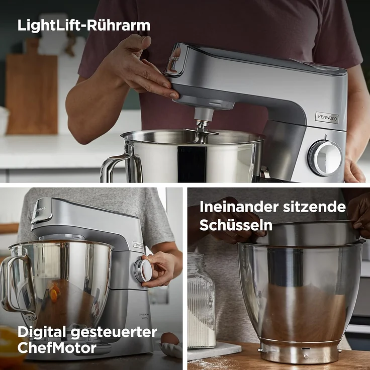 Kenwood KVL85.424SI Titanium Chef Baker XL Küchenmaschine, 1200W, 5,7L Schüssel, silber, Serie: Titanium Chef Baker XL
 – Bild 6