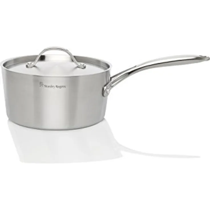 Stanley Rogers Kochtopf Ø 20 cm mit Deckel CONICAL TRI-PLY, 2,5L Füllvermögen, hochwertige Kasserolle aus Edelstahl für Ceran-, Elektro- & Induktionsherde - spülmaschinengeeignet, Menge: 1 Stück