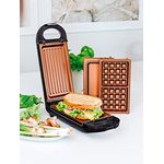 LIVINGTON FlipSwitch | drehbarer Multifunktionsgrill | Kombigerät | inkl. 3 antihaftbeschichtete Wechseleinsätzen | spülmaschinengeeignet | Grillen, Toasten, Backen, Überbacken und Rösten | 800W