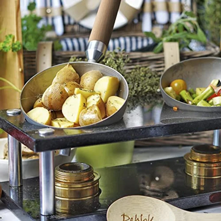 DeWok Doppel bis 4P. Set| gesundes Kochen ohne Strom & Gas ! Innenraum, Camping, Grillen, Raclette, Fondue, Wok, Tischwok – Bild 4