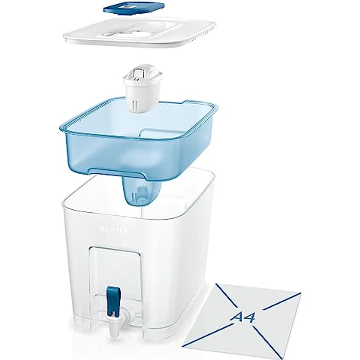 BRITA Wasserfilter Flow inkl. 1 MAXTRA+ Filterkartusche – XXL Tischwasserfilter mit Zapfhahn zur Reduzierung von Kalk, Chlor und geschmacksstörenden Stoffen – Bild 5