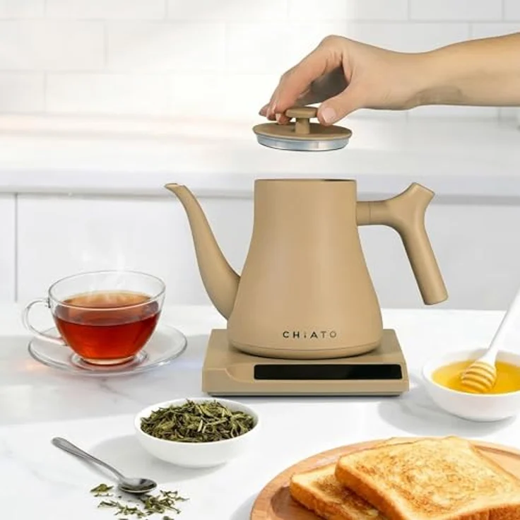 CHiATO flowPLAY Wasserkocher, 0,6 Liter, mit Temperaturwahl 40-100 °C, Touch-Display und 360°-drehbarem Sockel – Bild 4