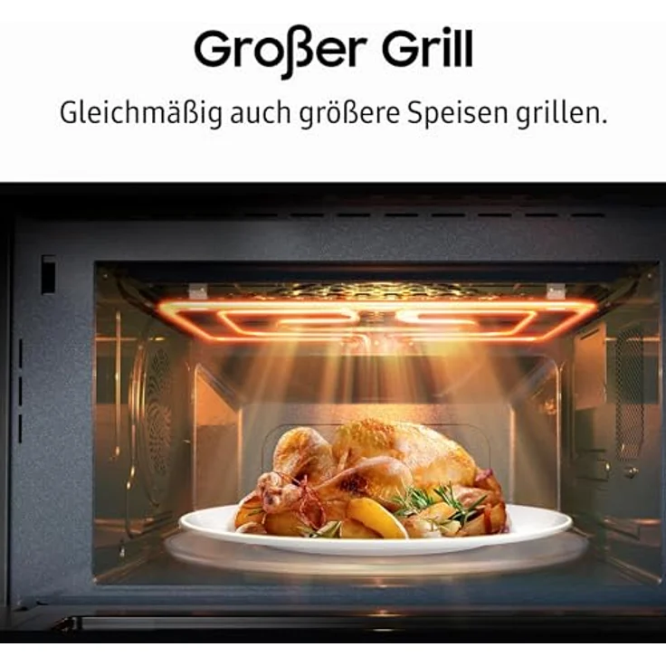 Samsung MG23K3614AW-EG Mikrowelle mit Grill, 23 Liter Garraum, 800 Watt, Keramik Innenraum, Standgerät – Bild 5