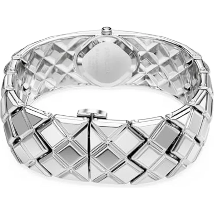 Swarovski Curiosa Bangle 572, klassisches Armband aus silberfarbenem Glas und Edelstahl, 16,5 cm Länge – Bild 4