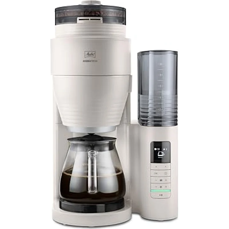 Melitta AromaFresh Pro X - Filterkaffeemaschine mit Mahlwerk, Glaskanne, 10 Tassen, warm-grey – Bild 1