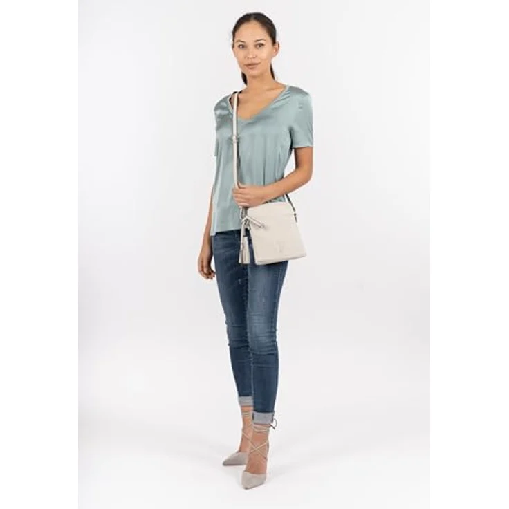 SURI FREY Umhängetasche SFY Romy, für Damen, Feinsynthetik, Lasercut-Optik, samtig, schwarz – Bild 2