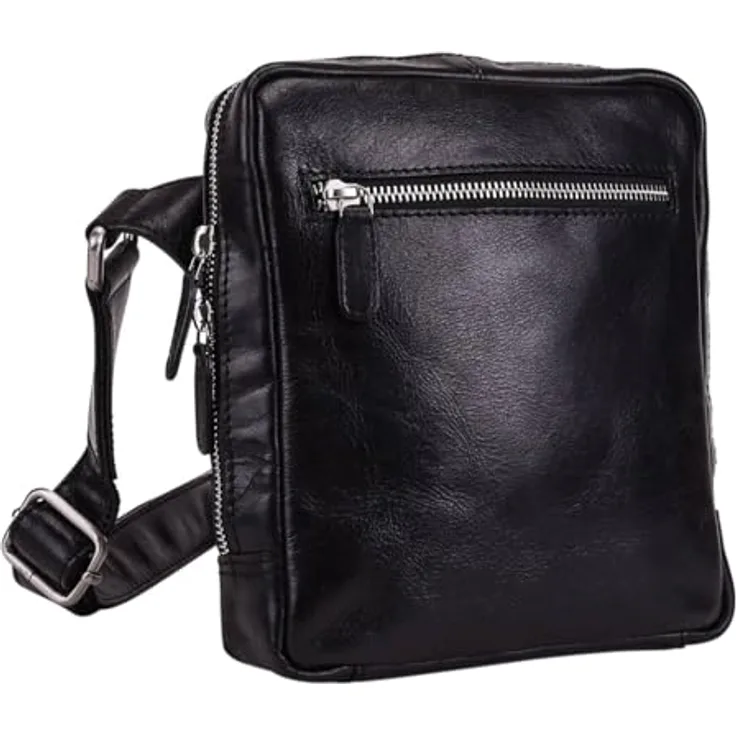 Leonhard Heyden Umhängetasche "Cambridge" S, schwarze Ledertasche für Damen