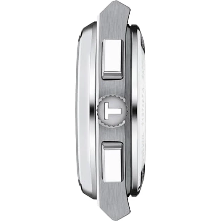 TISSOT Herren T1374271101100 PRX Automatik Chronograph mit Weißem Zifferblatt, Silberfarbenem Band und Gehäuse, Kratzfestem Saphirglas, Schnalle und Butterfly-Verschluss – Bild 2