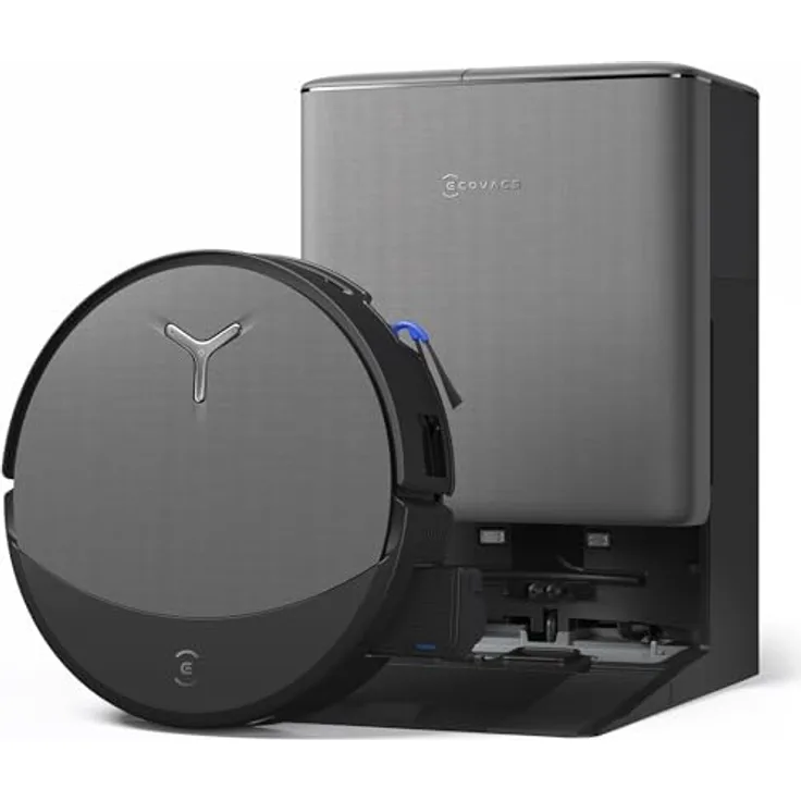 ECOVACS DEEBOT T90 PRO Omni Saugroboter mit Wischfunktion, 30.000 Pa Saugleistung, Schnellladen, OZMO Roller 3.0, automatischer Reinigungslösungsdosierung, Schwarz