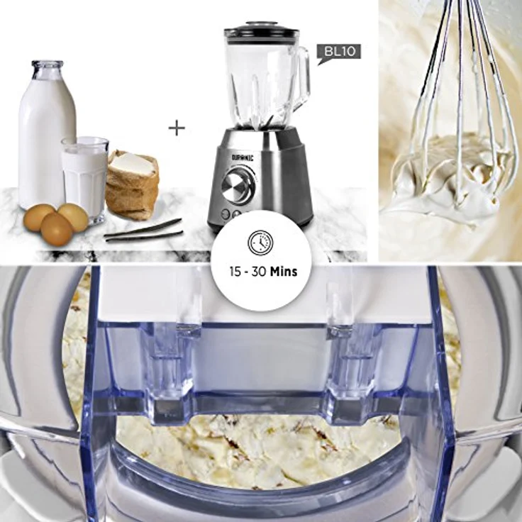 Duronic IM540 Eismaschine für Eiscreme, Sorbet, Frozen Joghurt, Gefrierbehälter 1,5L, weiß – Bild 5