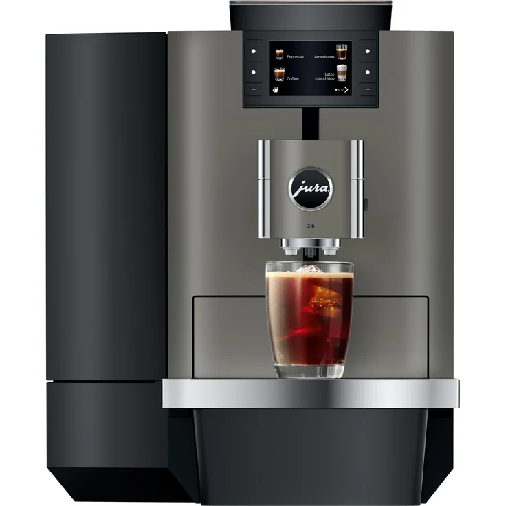 JURA X10 Dark Inox (EB), Automatische Kaffeemaschine mit Cold Brew und 35 Kaffeespezialitäten, geeignet für bis zu 100 Zubereitungen täglich