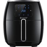 KESSER® XXL 5,5 Liter Heißluftfritteuse inkl.Brotbackkorb Friteuse Fritteuse 1700W Airfryer Touch Display 8 Programmen ohne ÖL Rezeptheft ✓ Backofen ✓ Heißluft ✓ Grill | Fettfrei