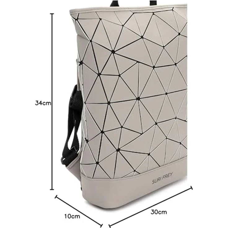 SURI FREY Freizeitrucksack Jessy-Lu, stylisches Design mit geometrischem Muster, Laptopfach und bequemer Rückenpolsterung – Bild 9