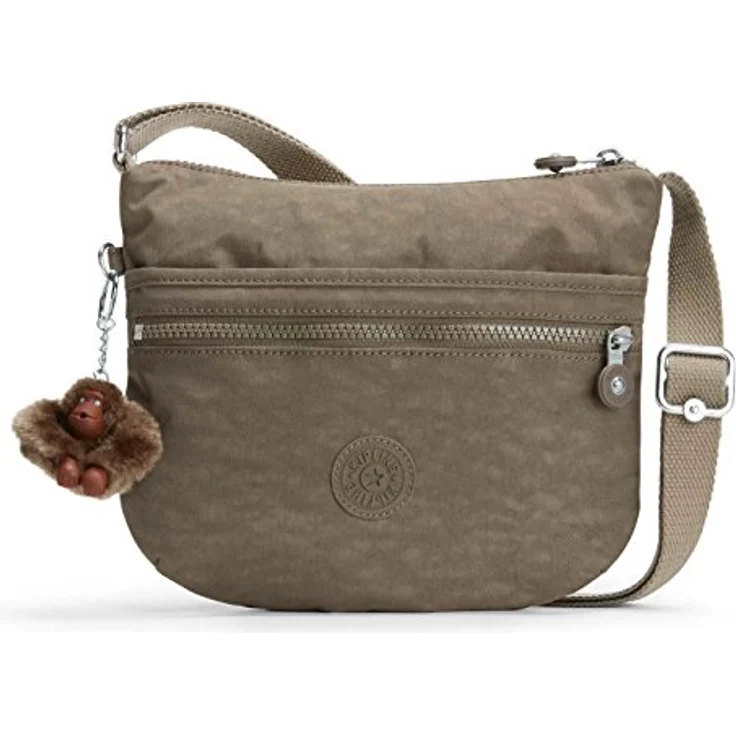 Kipling Basic Ewo Umhängetasche, 24 cm, robuste Nylon Schultertasche mit verstellbarem Gurt und Seitentaschen, Beige – Bild 1