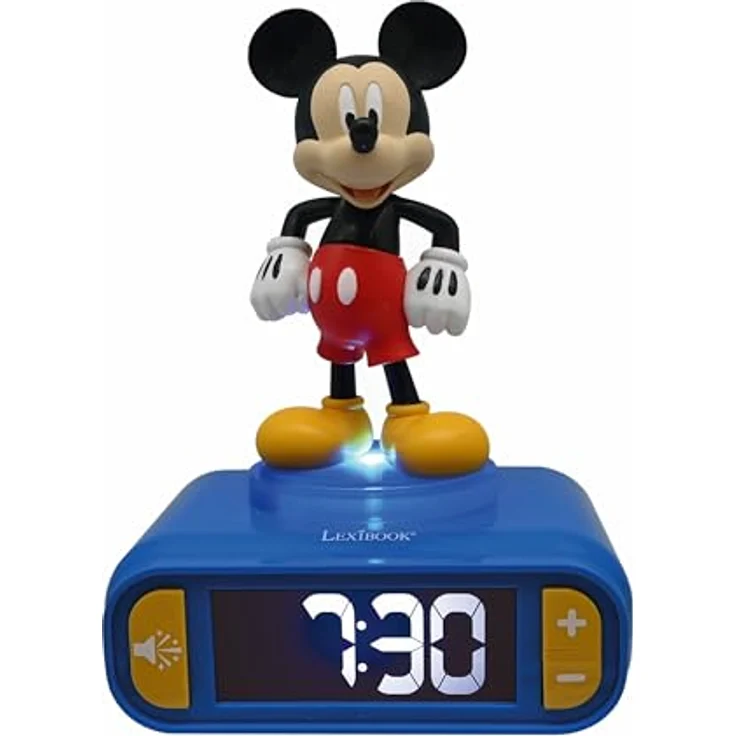 Lexibook Disney Mickey, Wecker mit Nachtlicht und 6 Sounds, hintergrundbeleuchtetes LCD-Display, Schlummerfunktion, Blau, RL800MCH – Bild 3