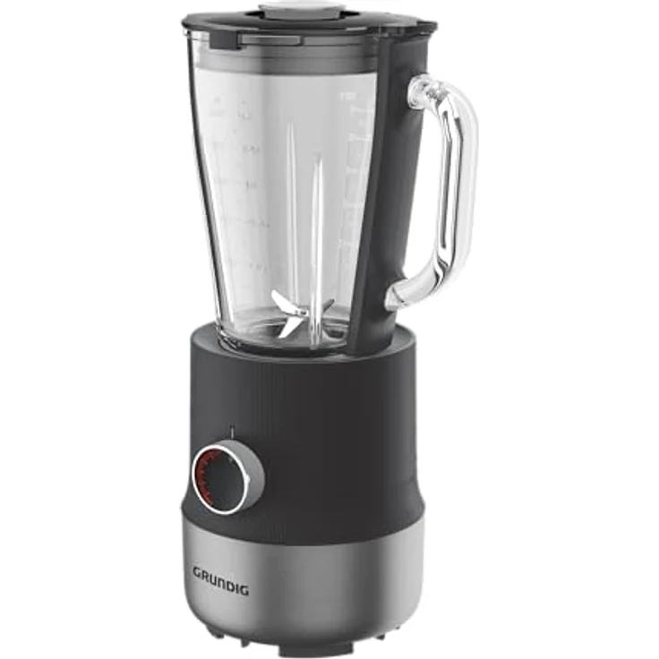 GRUNDIG SM 6430 Standmixer, 800 Watt mit 1,5 Liter Glasbehälter, Anthrazit/Edelstahl, 5-stufige Geschwindigkeitsregulierung und Pulsfunktion – Bild 2