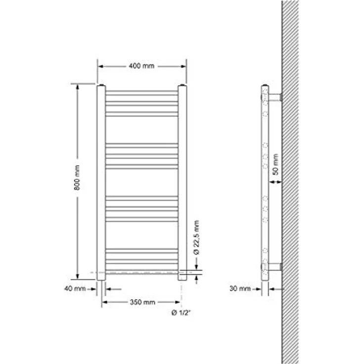 LuxeBath Badheizkörper, gerade 3 x 80 cm, Anthrazit, mit hochwertiger Stahlschicht und effizienten Wärmeableitungen – Bild 2