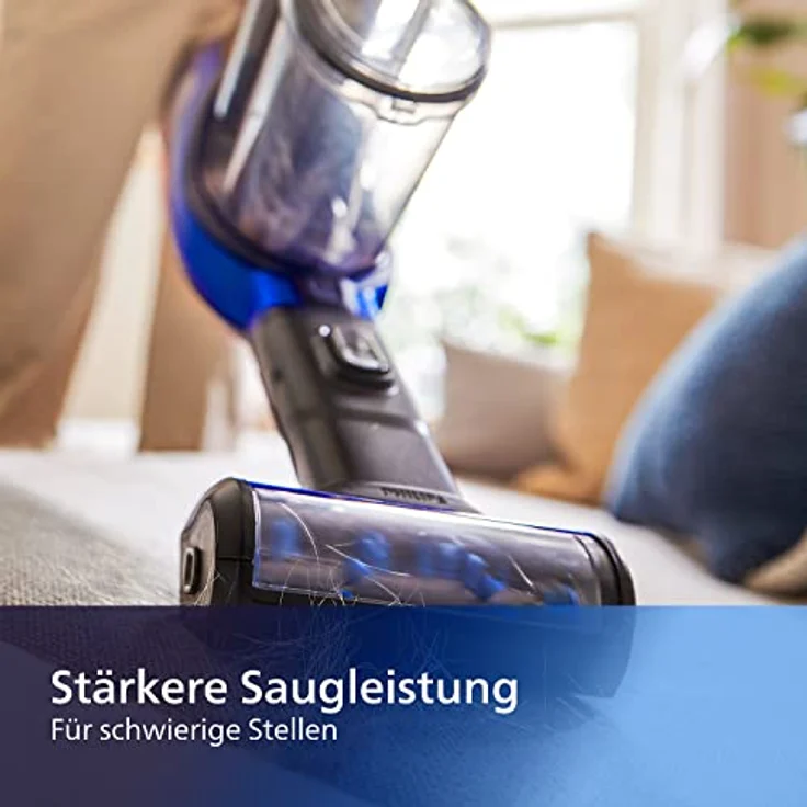 Philips XC8045-01 SpeedPro Max kabelloser Staubsauger 8000 Series (Akkusauger, 360°-Saugdüse, 60 Min. Akkulaufzeit) blau – Bild 5