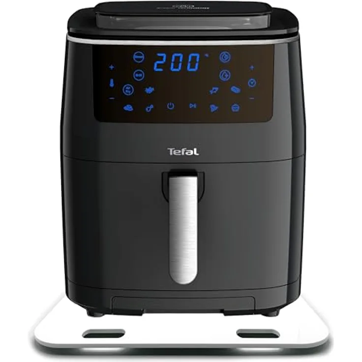 Gleitbrett aus Acryl für Tefal Heißluftfritteuse Easy Fry Grill & Steam | weiß | 32x32cm | hochwertige Teflongleiter für müheloses Verschieben und Gummifüße für festen Stand | Made in Germany
