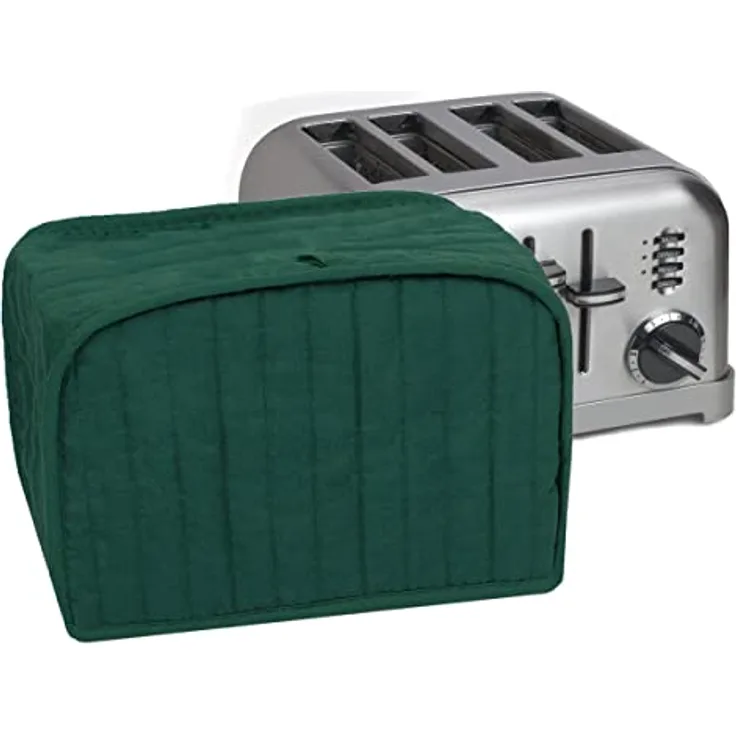 Ritz Toaster-Abdeckung aus Polyester/Baumwolle, gesteppt, 4 Scheiben, Staub- und Fingerabdruckschutz, maschinenwaschbar, dunkelgrün