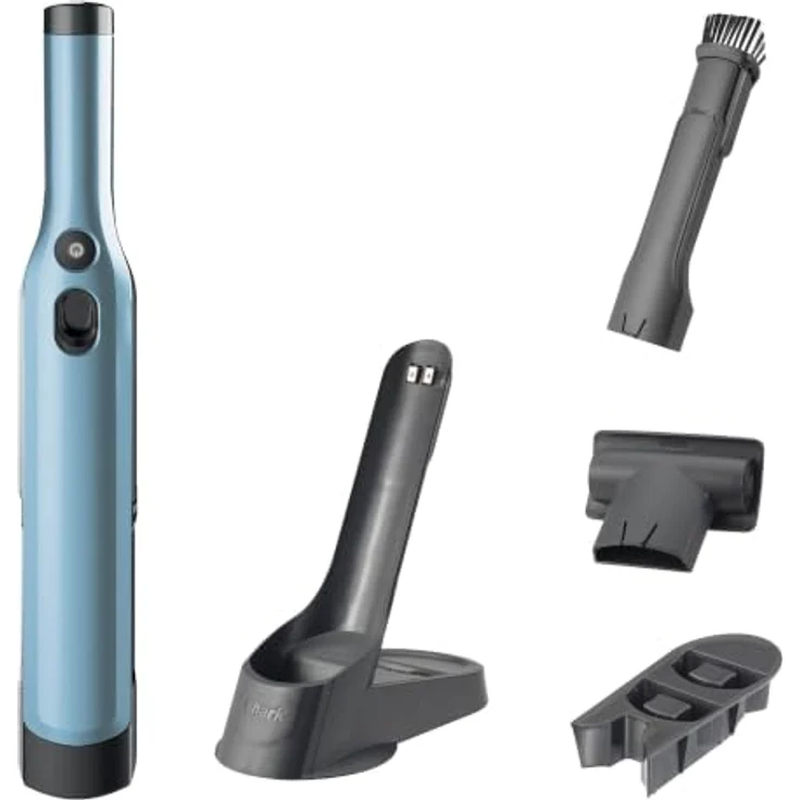 Shark WandVac WV201EUBL, Akku Handstaubsauger mit Ladestation, Tierhaar-Aufsatz und Staub-Fuge, Blau in Blaugrau – Bild 1