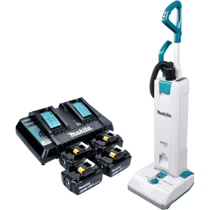 Makita DVC 560 PG4, Akku Staubsauger 36 V (2x 18 V), 5 l, Brushless, inkl. 4x 6,0 Ah Akkus & Ladegerät