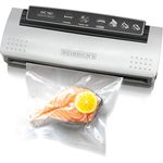 HEINRICHS Vakuumierer, Vakuumiergerät, extra breite strapazierfähige Schweißnaht, elektronische Vakuumregulierung, platzsparend, inkl. 10 Profi-Vakuumierbeutel, 120 W Motor