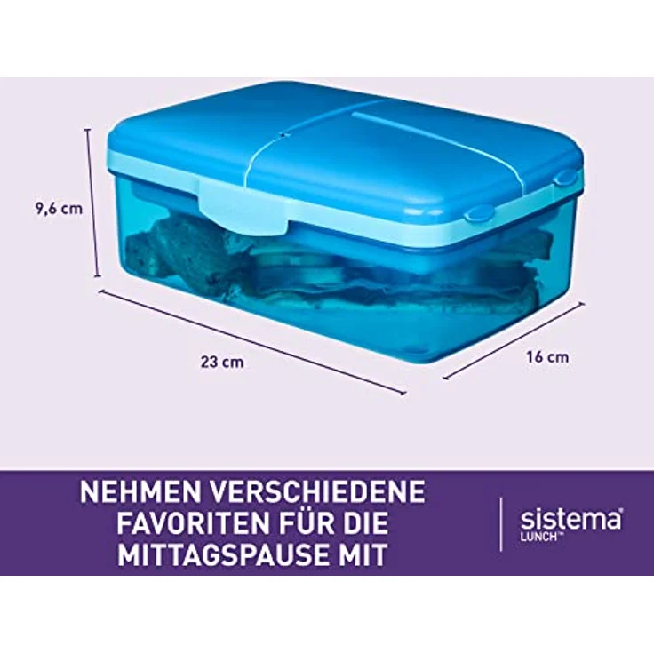 Sistema Lunch Slimline Quaddie Box, 1,5 l, blau-grün – Bild 4