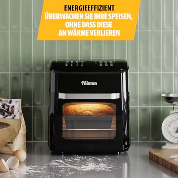 Tristar FR-9065 Mini Backofen & Heißluftfritteuse, 2-in-1-Airfryer, BPA-frei, 12 L, 12 Programme, Sichtfenster, 1800 W, Schwarz – Bild 3