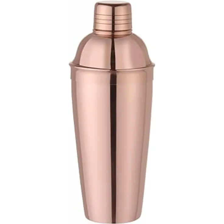 HENDI Cocktail Shaker BarUp, 3-teilig mit integriertem Sieb, polierte Edelstahl-Kupferbeschichtung, 0,8L, Cobbler Shaker