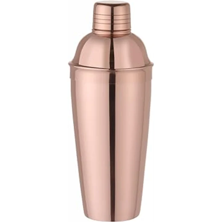 HENDI Cocktail Shaker BarUp, 3-teilig mit integriertem Sieb, polierte Edelstahl-Kupferbeschichtung, 0,8L, Cobbler Shaker – Bild 1