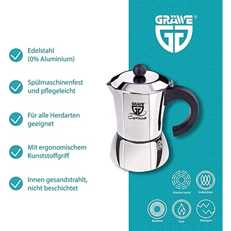 GRÄWE Espressokocher für 6 Tassen – Bild 2