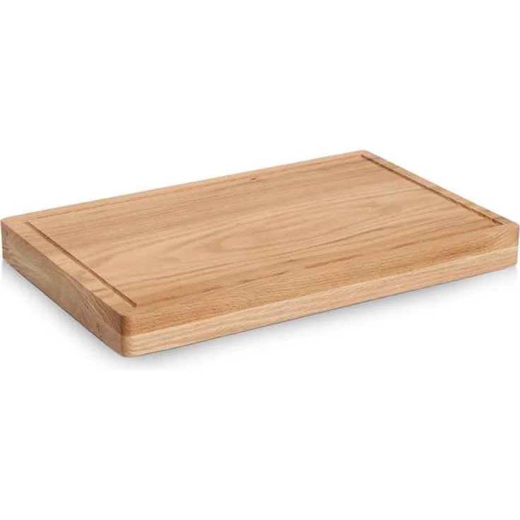 Zeller Present Schneidbrett Eiche 48x31x4.5 cm, Hochwertiges Schneidebrett mit praktischem Griff, Braun